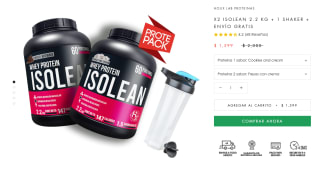 2 Pack Proteína Isolean 2.2kg + Shaker por $1,439 | Holix Labs