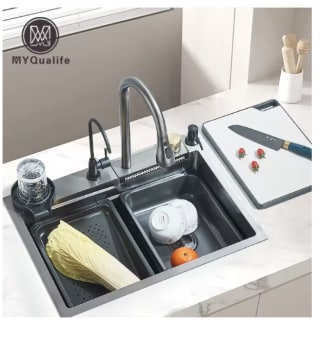 Juego de grifería Fregadero en cascada de acero inoxidable 304 60x45cm por 76,57€