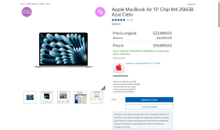 MacBook Air 13" M4 256GB por $16,084 | Costco (TDC Banamex)