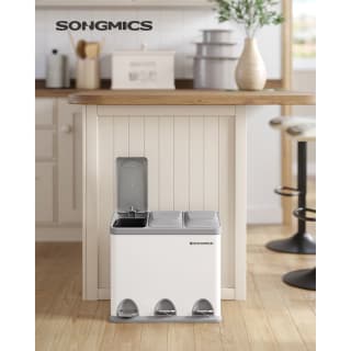 SONGMICS Cubo Basura 3 x 8L Pedal Plata Negro por 47,59€