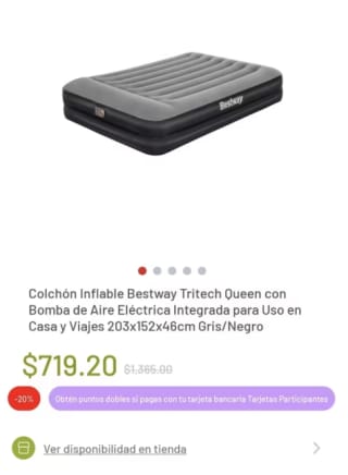 Colchón Inflable Bestway Tritech Queen con Bomba de Aire Eléctrica $719 | Soriana