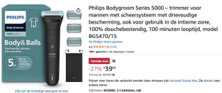 Philips Bodygroom Series 5000 – trimmer voor €39,99 bij Amazon