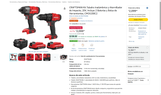 Taladro y Atornillador CRAFTSMAN 20V por $2,099 | Amazon (Prime)