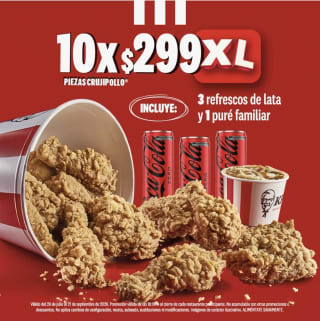 Bucket XL de KFC por $299 en KFC