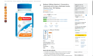 Redoxon 500mg 100 Tabletas por $135 | Amazon