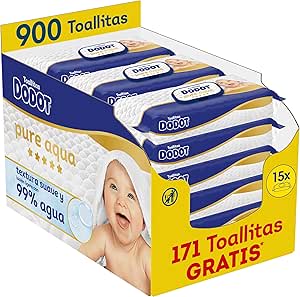 900 Toallitas para bebé Dodot Pure Aqua por 31.44€