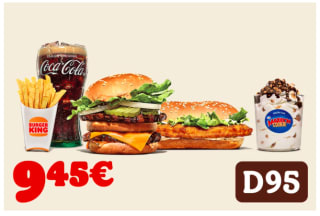 Menú mediano Burger King + King Fusion por 9.45€