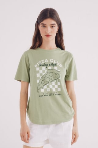 3 Camisetas "Pizza club" para Mujer Springfield por 5.98€