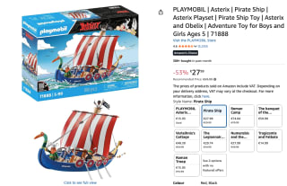 PlaymobilAsterix: Piratenschip (71888) voor €27,88 Amazon
