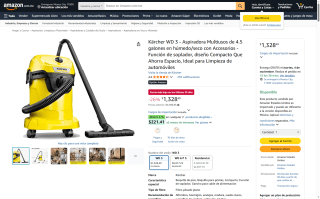 Aspiradora Kärcher WD 3 4.5 galones por $1,328 | Oferta Amazon