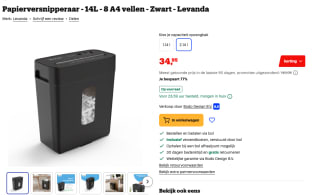 Levanda Papierversnipperaar - 14L - 8 A4 vellen voor 34,95 euro