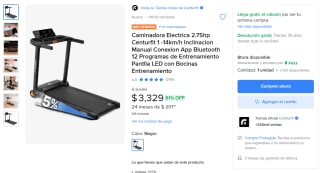 Caminadora Eléctrica 2.75hp Centurfit por $3,329 | Mercado Libre
