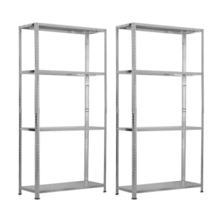 Pack 2 Estanterías Modulares Metálicas SteelSmart con 4 Baldas 160kg por 27.45€
