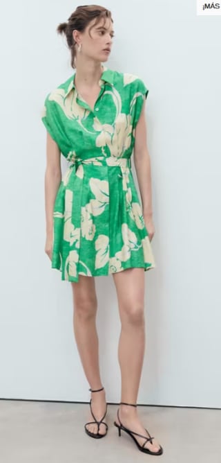 Vestido estampado cinturón por 8.99€
