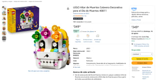 LEGO Altar de Muertos Calavera Decorativa Día de Muertos por $349 en Amazon