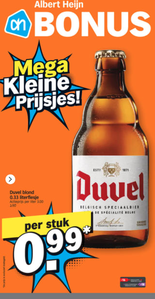 Duvel Blond 0,33L flesje voor €0,99