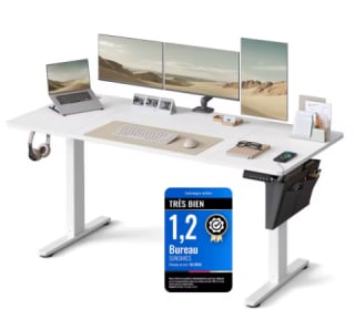 Escritorio eléctrico, altura ajustable, 160 x 70 cm, ajuste continuo por 88,38€