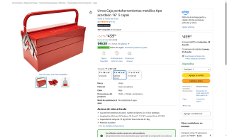 Caja Portaherramientas Metálica 16" 3 Capas por $459 | Oferta Amazon