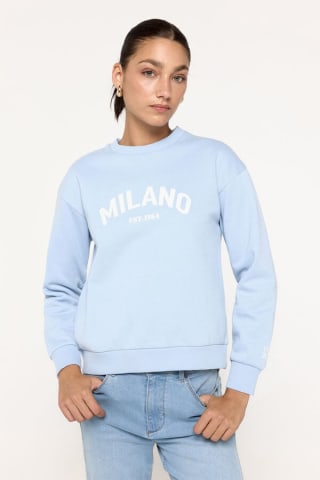 Sudadera con logo estampado cuello rib para Mujer Milano por 11.99€