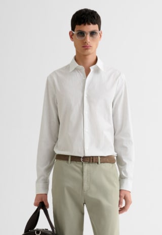 Chemise slim en coton rayée à 22,50€