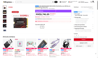 Disco Duro SSD CUSU 1TB por $1,389 | AliExpress