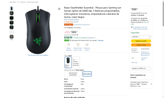Mouse Razer DeathAdder por $386 | Oferta Amazon