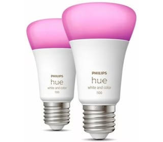 Philips Hue A60 wit en gekleurd - 2-pack - E27 -1100lm voor €65 bij Coolblue