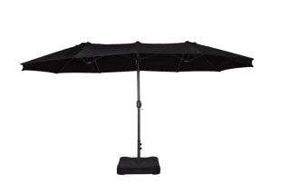 Dubbele parasol inclusief parasolvoet voor €79,95