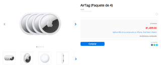 Paquete de 4 AirTag por $1,499 | Oferta Mixup