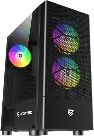 Nfortec Caelum Caja PC Gaming ATX con Frontal mallado, 3 Ventiladores RGB por 28,99€
