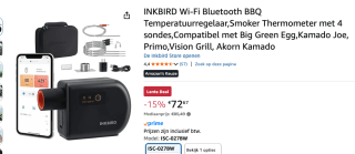 INKBIRD ISC-027BW Wi-Fi BBQ Temperatuurregelaar voor €72,67 bij Amazon