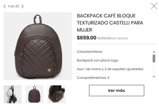 Backpack Café Bloque Texturizado Castelli por $659 | Oferta Privalia