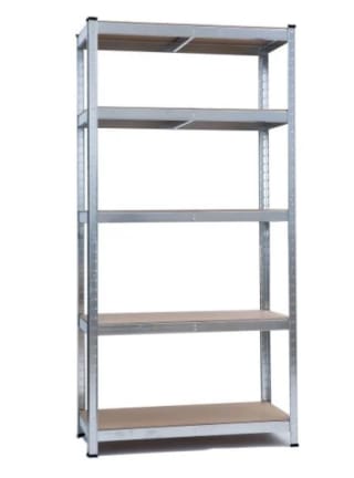 Etagère sur pieds bois/métal 5 plateaux 175kg 180x90x40cm à 39,90€