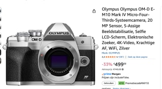 Olympus OM-D E-M10 mark IV Body zilver voor €499 bij Amazon