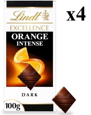 4 Tabletas de Chocolate Lindt Excellence Negro con Naranja 100gr por 9.09€