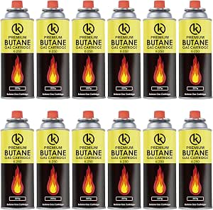 12 unidades KROWN Cartuchos K-250 Gas Butano 227g Hornillos Quemadores por 22,25€