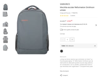 Mochila Samsonite Reformation 25.5L por $800 | Liverpool