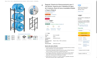 Raganet Estante 3 Garrafones Negro por $498 | Amazon