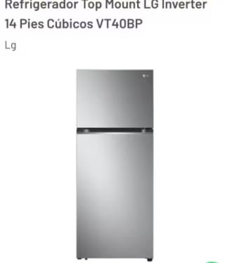 Refrigerador Top Mount LG Inverter 14 Pies por $7,549 | Soriana