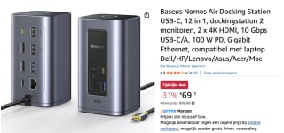 Baseus Nomos Air Docking Station USB-C, 12 in 1 voor €69,13 bij Amazon