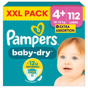 2x Pampers Baby Dry Luiers Maat 4+ (10-15 kg) 56 stuks voor €24,99 bij Plein