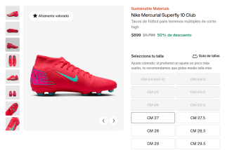 Tenis Nike Mercurial Superfly 10 Club por $899