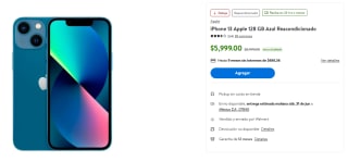 iPhone 13 128GB Reacondicionado por $5,249 | Cupón Walmart