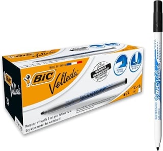 24 rotuladores BIC Velleda 1721 negro para Pizarra Blanca Punta Fina por 6.58€