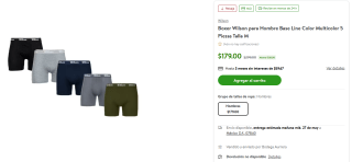 Bóxers Wilson 5 Unidades por $179 | Oferta Bodega Aurrera