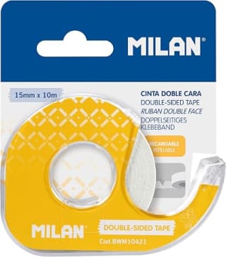 MILAN cinta adhesiva doble cara 15 mm x 10 m por 1,46€ en Amazon