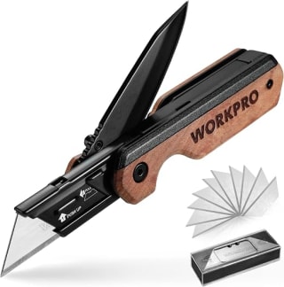 WORKPRO Cúter Plegable 2 en 1 con Mango de Madera y Aluminio por 13,59€ en Amazon