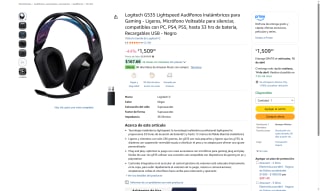 Audífonos Logitech G535 Lightspeed por $1,509 | Oferta Amazon