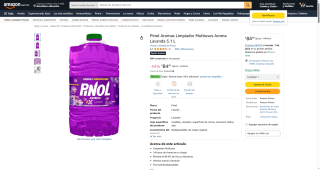 Pinol Aromas Limpiador Multiusos Aroma Lavanda 5.1L por $84 | Descuento Amazon