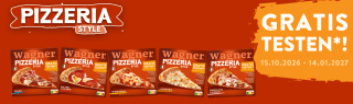 Gratis Wagner PIZZERIA STYLE pizza bij Wagner Cashback